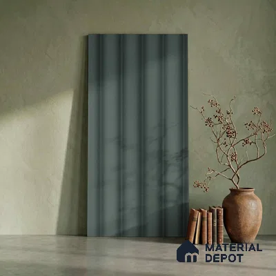 Green Plain Colour Look PN 06254 9.5 ft x 4.7 inch Charcoal Panel - 12 mm | Suitable for Feature Wall, TV Unit & Living Room | Width is Subjected to 5% Variation