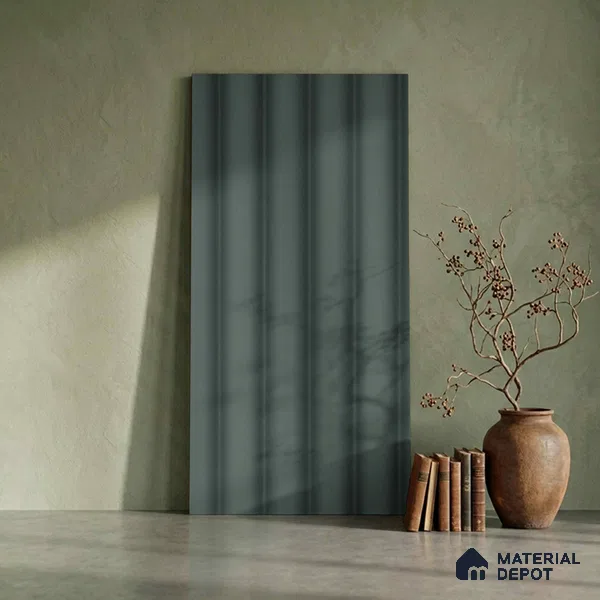 Green Plain Colour Look PN 06254 9.5 ft x 4.7 inch Charcoal Panel - 12 mm | Suitable for Feature Wall, TV Unit & Living Room | Width is Subjected to 5% Variation