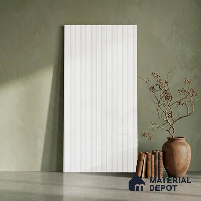White Plain Colour Look PN 06260 9.5 ft x 4.7 inch Charcoal Panel - 12 mm | Suitable for Feature Wall, TV Unit & Living Room | Width is Subjected to 5% Variation