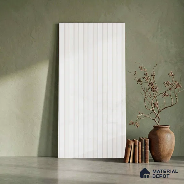 White Plain Colour Look PN 06260 9.5 ft x 4.7 inch Charcoal Panel - 12 mm | Suitable for Feature Wall, TV Unit & Living Room | Width is Subjected to 5% Variation