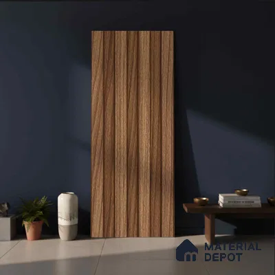 Wooden Look PN 06274 B 9.5 ft x 4.7 inch Charcoal Panel - 12 mm | Suitable for Feature Wall, TV Unit & Living Room | Width is Subjected to 5% Variation