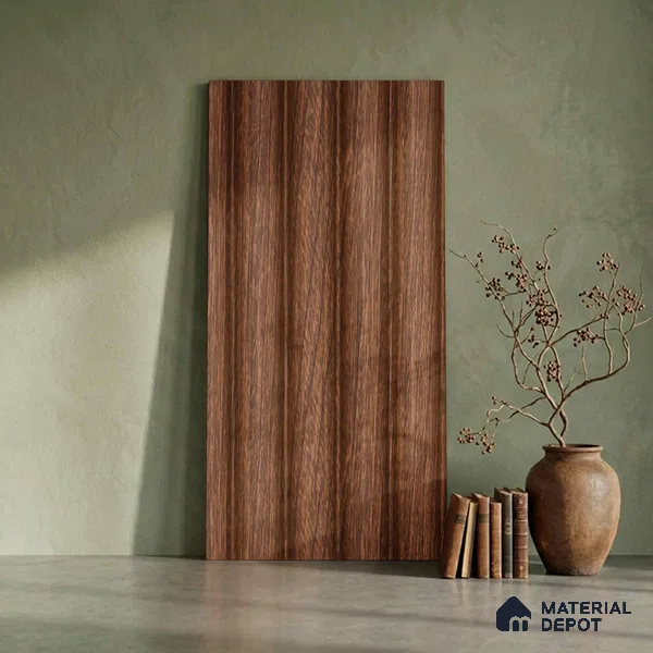 Wooden Look PN 06281 9.5 ft x 4.7 inch Charcoal Panel - 12 mm | Suitable for Feature Wall, TV Unit & Living Room | Width is Subjected to 5% Variation