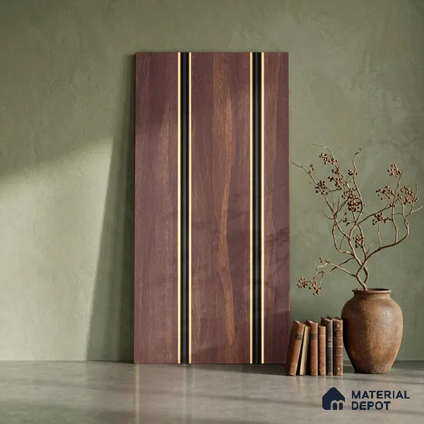 Brown Marble Look PN 03017 8 ft x 4.9 inch Charcoal Panel - 8 mm | Suitable for Feature Wall, TV Unit & Living Room | Width is Subjected to 5% Variation