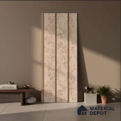 Cream Fabric Look PN 03019 8 ft x 4.9 inch Charcoal Panel - 8 mm | Suitable for Feature Wall, TV Unit & Living Room | Width is Subjected to 5% Variation