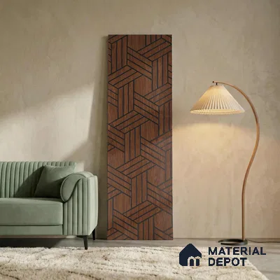 Wenge Geometric Look PN 03244 8 ft x 7 inch Charcoal Panel - 8 mm | Suitable for Feature Wall, TV Unit & Living Room | Width is Subjected to 5% Variation