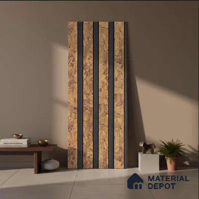Wooden Look PN 03247 B 8 ft x 4.9 inch Charcoal Panel - 8 mm | Suitable for Feature Wall, TV Unit & Living Room | Width is Subjected to 5% Variation