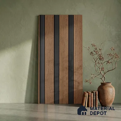 Wooden Look PN 03249 B 8 ft x 4.9 inch Charcoal Panel - 8 mm | Suitable for Feature Wall, TV Unit & Living Room | Width is Subjected to 5% Variation