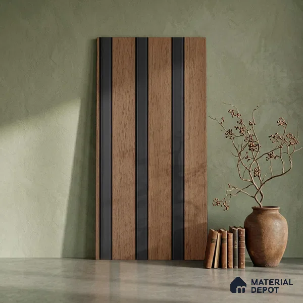 Wooden Look PN 03249 B 8 ft x 4.9 inch Charcoal Panel - 8 mm | Suitable for Feature Wall, TV Unit & Living Room | Width is Subjected to 5% Variation
