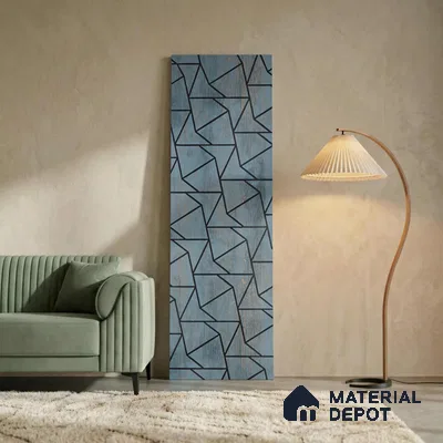 Blue Rustic Look PN 03253 8 ft x 7 inch Charcoal Panel - 8 mm | Suitable for Feature Wall, TV Unit & Living Room | Width is Subjected to 5% Variation