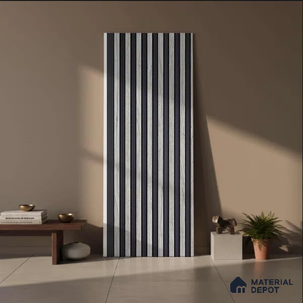 Wooden Look PN 03270 8 ft x 4.9 inch Charcoal Panel - 8 mm | Suitable for Feature Wall, TV Unit & Living Room | Width is Subjected to 5% Variation
