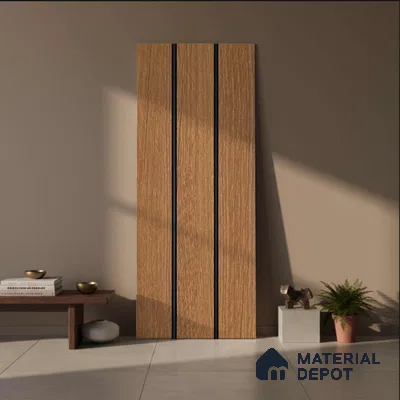 Wooden Look PN 03297 8 ft x 4.9 inch Charcoal Panel - 8 mm | Suitable for Feature Wall, TV Unit & Living Room | Width is Subjected to 5% Variation