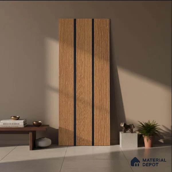 Wooden Look PN 03297 8 ft x 4.9 inch Charcoal Panel - 8 mm | Suitable for Feature Wall, TV Unit & Living Room | Width is Subjected to 5% Variation