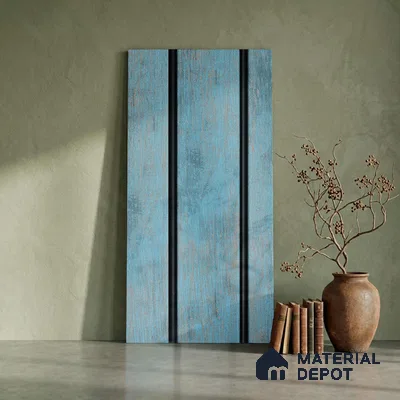 Blue Rustic Look PN 03299 8 ft x 4.9 inch Charcoal Panel - 8 mm | Suitable for Feature Wall, TV Unit & Living Room | Width is Subjected to 5% Variation