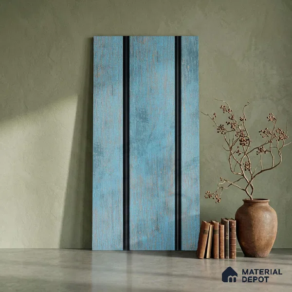 Blue Rustic Look PN 03299 8 ft x 4.9 inch Charcoal Panel - 8 mm | Suitable for Feature Wall, TV Unit & Living Room | Width is Subjected to 5% Variation