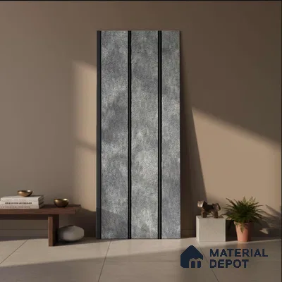 Grey Cement Look PN 03302 8 ft x 4.9 inch Charcoal Panel - 8 mm | Suitable for Feature Wall, TV Unit & Living Room | Width is Subjected to 5% Variation