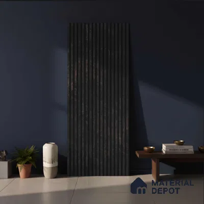 Wooden Look PN 03851 9.5 ft x 6 inch Charcoal Panel - 10 mm | Suitable for Feature Wall, TV Unit & Living Room | Width is Subjected to 5% Variation