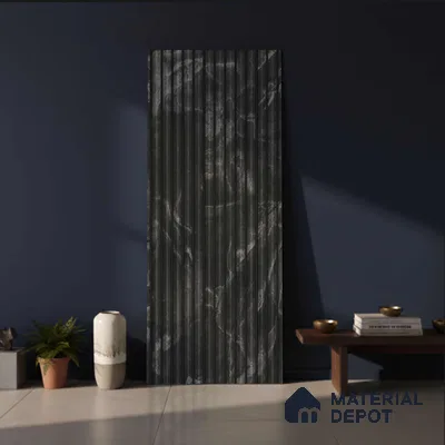 Grey Metallic Look PN 03908 9.5 ft x 6 inch Charcoal Panel - 10 mm | Suitable for Feature Wall, TV Unit & Living Room | Width is Subjected to 5% Variation