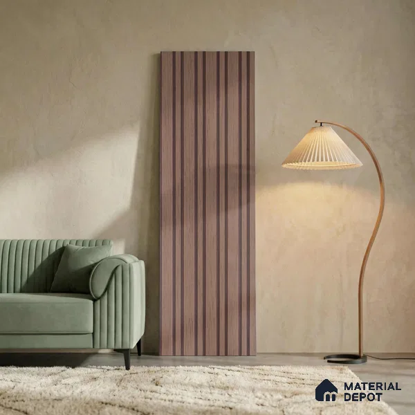 Wooden Look PN 03917 9.5 ft x 6 inch Charcoal Panel - 10 mm | Suitable for Feature Wall, TV Unit & Living Room | Width is Subjected to 5% Variation