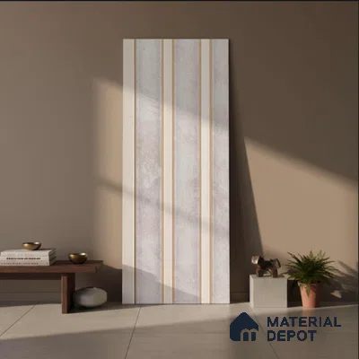 Beige Metallic Look PN 04064 9.5 ft x 4.9 inch Charcoal Panel - 12 mm | Suitable for Feature Wall, TV Unit & Living Room | Width is Subjected to 5% Variation