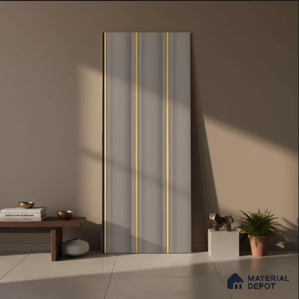 Grey Metallic Look PN 04068 9.5 ft x 4.9 inch Charcoal Panel - 12 mm | Suitable for Feature Wall, TV Unit & Living Room | Width is Subjected to 5% Variation