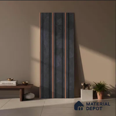 Wooden Look PN 04075 8 ft x 4.9 inch Charcoal Panel - 12 mm | Suitable for Feature Wall, TV Unit & Living Room | Width is Subjected to 5% Variation