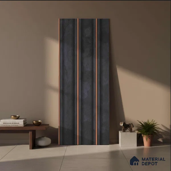 Wooden Look PN 04075 8 ft x 4.9 inch Charcoal Panel - 12 mm | Suitable for Feature Wall, TV Unit & Living Room | Width is Subjected to 5% Variation