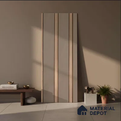 White Plain Colour Look PN 04077 9.5 ft x 4.9 inch Charcoal Panel - 12 mm | Suitable for Feature Wall, TV Unit & Living Room | Width is Subjected to 5% Variation