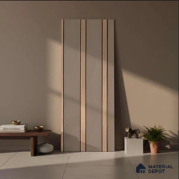 White Plain Colour Look PN 04077 9.5 ft x 4.9 inch Charcoal Panel - 12 mm | Suitable for Feature Wall, TV Unit & Living Room | Width is Subjected to 5% Variation