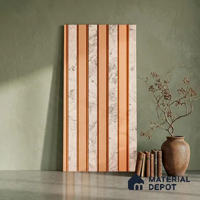 Cream Marble Look PN 04576 8 ft x 4.9 inch Charcoal Panel - 12 mm | Suitable for Feature Wall, TV Unit & Living Room | Width is Subjected to 5% Variation
