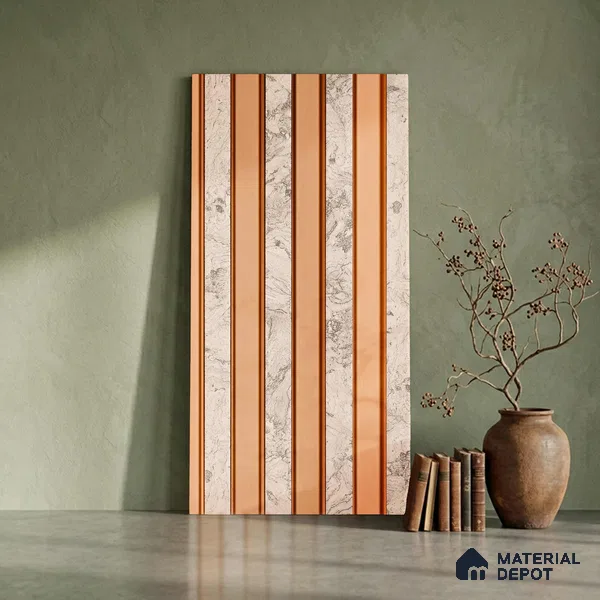 Cream Marble Look PN 04576 8 ft x 4.9 inch Charcoal Panel - 12 mm | Suitable for Feature Wall, TV Unit & Living Room | Width is Subjected to 5% Variation
