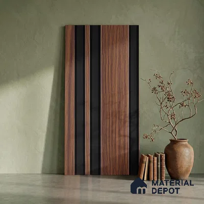 Wooden Look PN 04592 8 ft x 4.9 inch Charcoal Panel - 12 mm | Suitable for Feature Wall, TV Unit & Living Room | Width is Subjected to 5% Variation