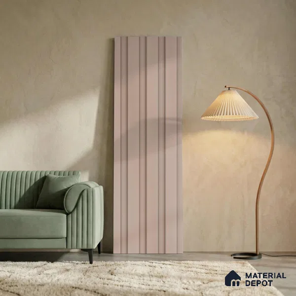 Beige Plain Colour Look PN 05931 8 ft x 6 inch Charcoal Panel - 11 mm | Suitable for Feature Wall, TV Unit & Living Room | Width is Subjected to 5% Variation