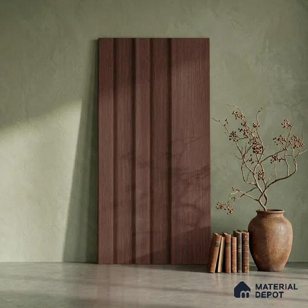 Wooden Look PN 06035 8 ft x 4.9 inch Charcoal Panel - 12 mm | Suitable for Feature Wall, TV Unit & Living Room | Width is Subjected to 5% Variation