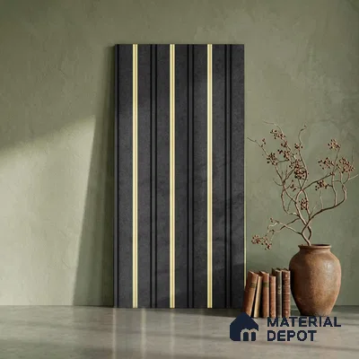 Black Marble Look PN 06043 8 ft x 4.9 inch Charcoal Panel - 12 mm | Suitable for Feature Wall, TV Unit & Living Room | Width is Subjected to 5% Variation