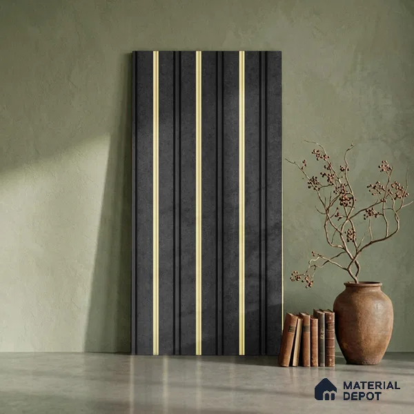 Black Marble Look PN 06043 8 ft x 4.9 inch Charcoal Panel - 12 mm | Suitable for Feature Wall, TV Unit & Living Room | Width is Subjected to 5% Variation