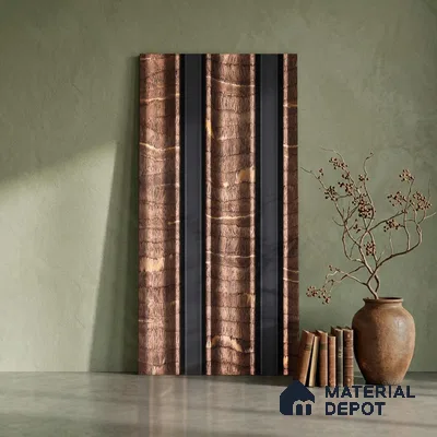 Wooden Look PN 06068 8 ft x 4.9 inch Charcoal Panel - 12 mm | Suitable for Feature Wall, TV Unit & Living Room | Width is Subjected to 5% Variation