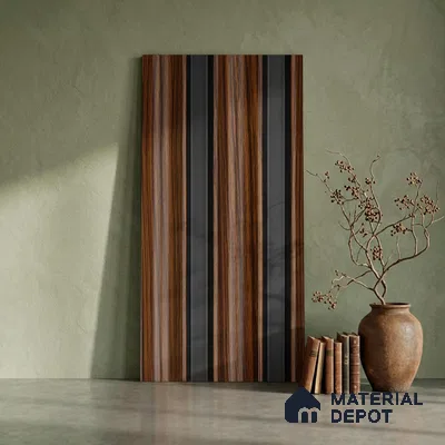 Wooden Look PN 06069 8 ft x 4.9 inch Charcoal Panel - 12 mm | Suitable for Feature Wall, TV Unit & Living Room | Width is Subjected to 5% Variation