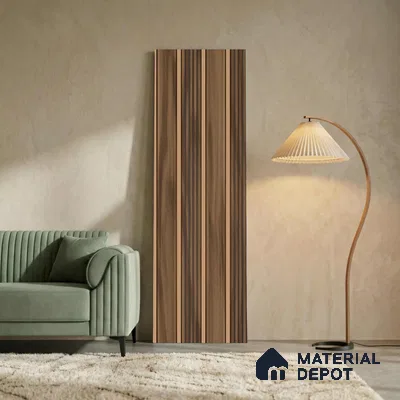 Wooden Look PN 06296 B 9.5 ft x 9.4 inch Charcoal Panel - 12 mm | Suitable for Feature Wall, TV Unit & Living Room | Width is Subjected to 5% Variation