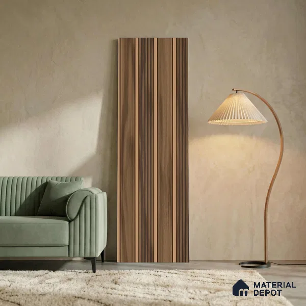 Wooden Look PN 06296 B 9.5 ft x 9.4 inch Charcoal Panel - 12 mm | Suitable for Feature Wall, TV Unit & Living Room | Width is Subjected to 5% Variation