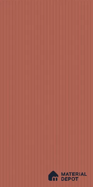 Brick Red Fluted Solid Color LM 18372 8 ft x 4 ft Texture Finish Decorative Laminate - 1.25 mm | Suitable for TV Unit,Wardrobe, Kitchen Cabinets
