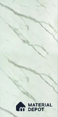 White Marble Acrylic Laminate LM 24552 8 ft x 4 ft High Gloss Finish - 1.5 mm | Suitable for TV Unit, Wardrobe, Cabinets