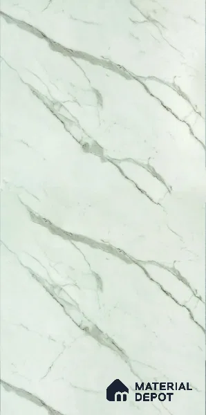 White Marble Acrylic Laminate LM 24552 8 ft x 4 ft High Gloss Finish - 1.5 mm | Suitable for TV Unit, Wardrobe, Cabinets
