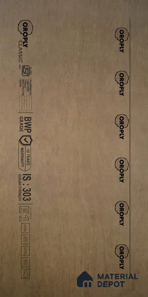 Oroply PL 00044 8 x 4 ft Classic BWP Grade | IS 303 BWP Certified Plywood - 6 mm | Warranty - 10 Years