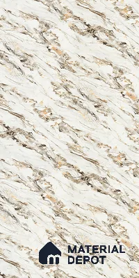 White Marble Look LM 21006 8 ft x 4 ft Matte Finish Decorative Laminate - 1 mm | Suitable for TV Unit, Wardrobe, Kitchen Cabinets