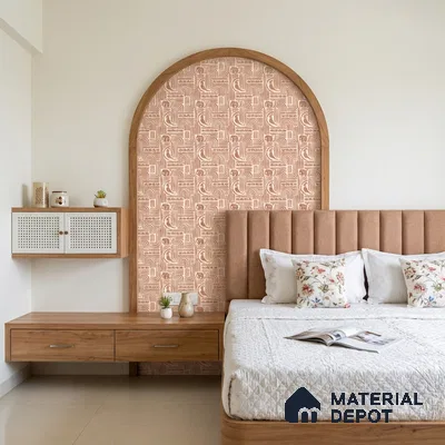 Brown Digital look LM 23942 Matikala Lippan Art 8 ft x 4 ft Texture Finish Decorative Laminate - 1.25 mm | Suitable for Living room,TV Unit, Highlighter Wall, Wardrobe, Feature Wall