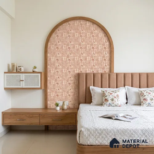 Brown Digital look LM 23942 Matikala Lippan Art 8 ft x 4 ft Texture Finish Decorative Laminate - 1.25 mm | Suitable for Living room,TV Unit, Highlighter Wall, Wardrobe, Feature Wall