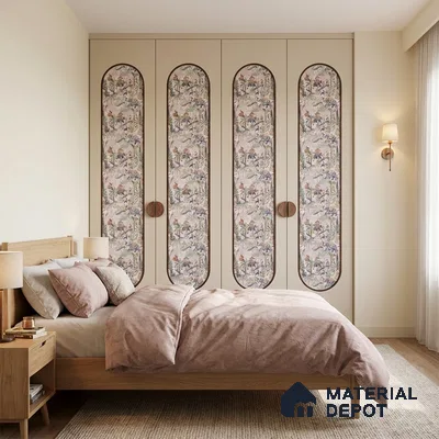 Beige Digital look LM 23939 Vanikaa Miniature Art 8 ft x 4 ft Texture Finish Decorative Laminate - 1 mm | Suitable for Living room,TV Unit, Highlighter Wall, Wardrobe, Feature Wall