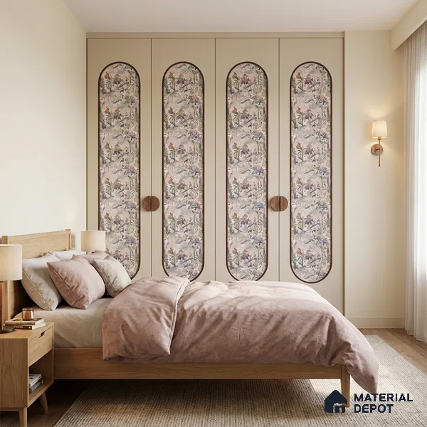Beige Digital look LM 23939 Vanikaa Miniature Art 8 ft x 4 ft Texture Finish Decorative Laminate - 1 mm | Suitable for Living room,TV Unit, Highlighter Wall, Wardrobe, Feature Wall