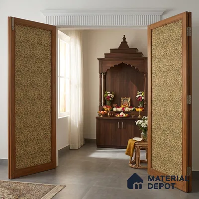 Brown Digital look LM 23938 Fulkari Mughal Floral Art 8 ft x 4 ft Texture Finish Decorative Laminate - 1 mm | Suitable for Living room,TV Unit, Highlighter Wall, Wardrobe, Feature Wall