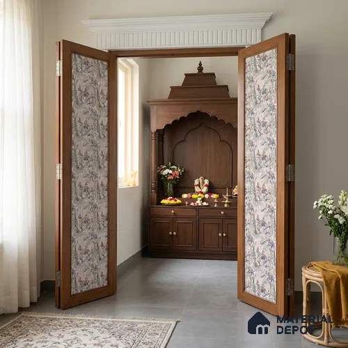 Beige Digital look LM 23939 Vanikaa Miniature Art 8 ft x 4 ft Texture Finish Decorative Laminate - 1 mm | Suitable for Living room,TV Unit, Highlighter Wall, Wardrobe, Feature Wall